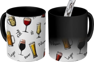 Magische Mok - Foto op Warmte Mokken - Koffiemok - Bier - Glazen - Patroon - Magic Mok - Beker - 350 ML - Theemok