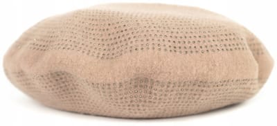 Damesbaret 'Świecidełka' - Beige, wol met glitters