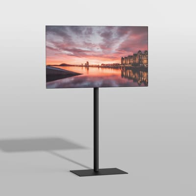 TV vloerstatief SQUARE 150 Design Tv standaard Trendy Zwart Staal 32-65”