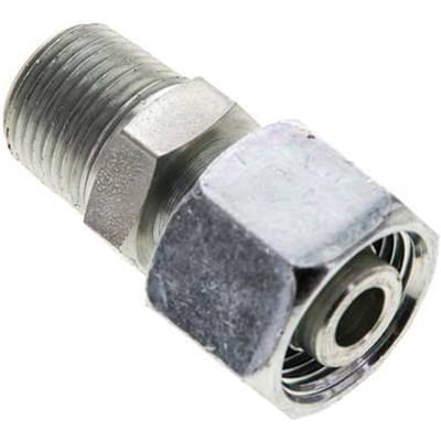 12S & 3/8'' NPT Verzinkt Stalen Rechte Draaidoorvoer Buitendraad 630bar Verstelbaar ISO 8434-1