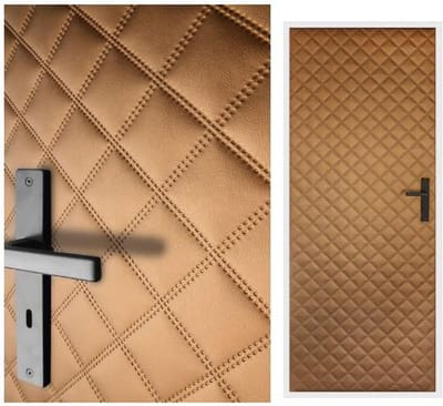Deurbekleding Compleet Pakket - Deurpaneel Isolatie - Warmte Geluidsisolatie - Eenvoudige Montage - 115 x 215 cm - Donkergoud
