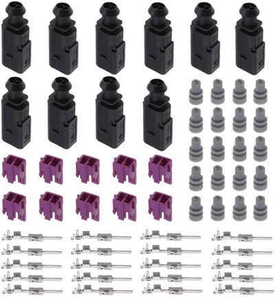 Allecto - 10-delige set mannelijke 2-pins connector - Waterdicht