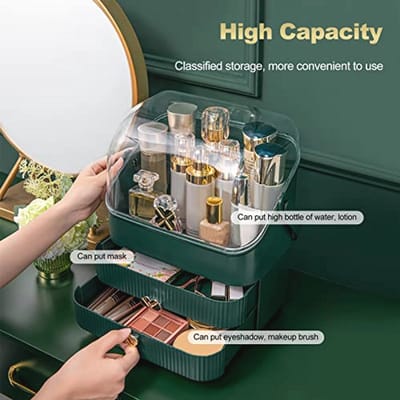 Multifunctionele make-upkoffer stofdicht met opbergdozen voor cosmetica, huidverzorging en sieraden