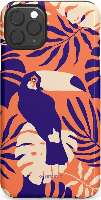 Casetastic Hoesje Geschikt voor Apple iPhone 11 Pro Max - Stijlvolle Beschermende Duo-layer Case - Paradijs Toekan