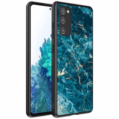 Geschikt voor Samsung Galaxy S20 FE Telefoonhoesje met marmer opdruk - TPU backcover case blue marble design - Blauw - Smartphonica geschikt voor Samsung Galaxy S20 FE