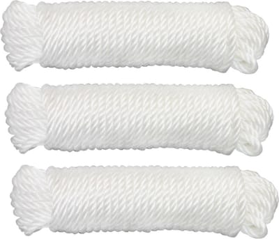 AMIG Touw - 3x - 10 meter - D4mm - nylon - wit - waslijn - tuin