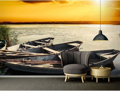 Fotobehang Rowboats DD115223 A.S. Création XXL 5 | 3D Fotobehang