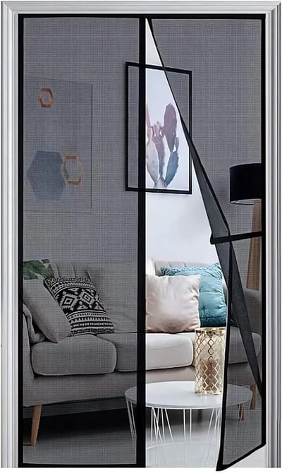 Magnetische Hordeur 95x195 cm Zwart - Insectenhor voor Balkondeur en Openslaande Deur - Zonder Boren