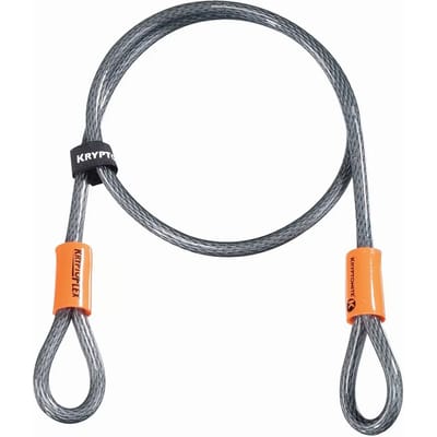 Kryptonite Kryptoflex Kabelslot – Fiets - Terras - Teunmeubel - Step - Kinderwagen – Kabel met Dubbele Lus – 120 cm – Gevlochten Staal