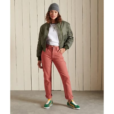 Superdry High Rise Carpenter Broek Oranje 28 / 32 Vrouw