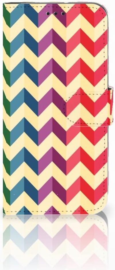 Boekhoesje voor Motorola Moto G7 | G7 Plus Telefoon Hoesje Zigzag Multi Color