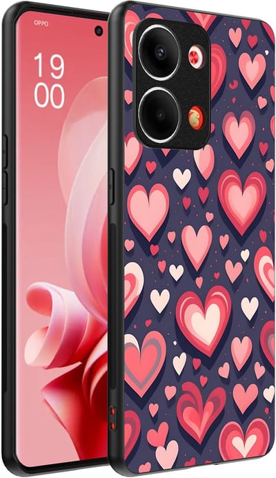 Smartphonica Telefoonhoesje Geschikt voor Oppo Reno 9 / 9 Pro met Hartjes Opdruk - TPU Backcover Case With Heart Design geschikt voor Oppo Reno 9;Oppo Reno 9 Pro