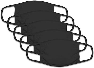 5x Herbruikbaar Mondkapje Katoen Unisex Zwart - Wasbaar Gezichtsmasker