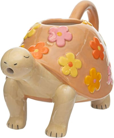Flowerpower schildpad aardewerken gieter - Sass & Belle