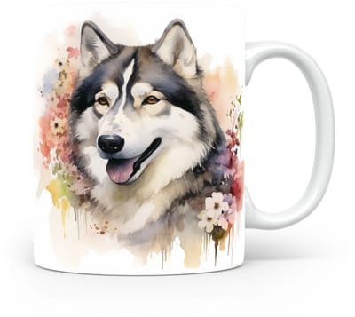 Mok Malamute Beker voor koffie of tas voor thee, cadeau voor dierenliefhebbers, moeder, vader, collega, vriend, vriendin, kantoor, opa, oma, hond, kerst, sinterklaas, verjaardag
