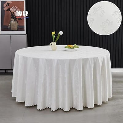 280cm Restaurant Hotel Tafelkleed Waterdicht en Oliebestendig High-end Bruiloft Tafelkleed Grote Ronde Feesttafelkleden 180cm Round