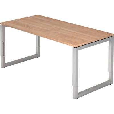 REGO 16 S | Bureau - 160 x 80 Walnoot/Zilver Tafelhoogte I In hoogte verstelbaar