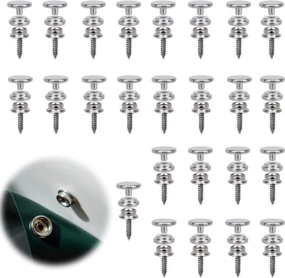 25-delige RVS 15mm Marine Canvas Drukknopen Set voor Zeildoeken, Leer en Tentbevestiging