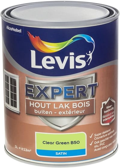 Levis - Expert Hout Lak Buiten Satin Mix - Clear Green B50 - Mengverf - 1 L