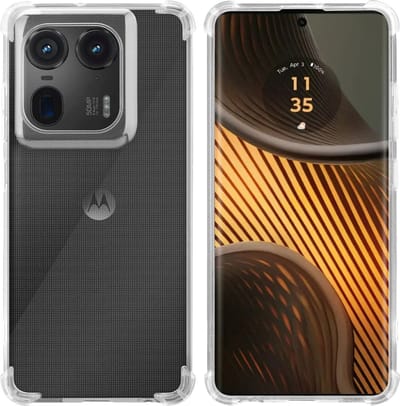 Cadorabo Hoesje geschikt voor Motorola Moto Edge 50 Ultra in VOLLEDIG TRANSPARANT - Beschermhoes gemaakt van flexibel TPU Silicone Case Cover