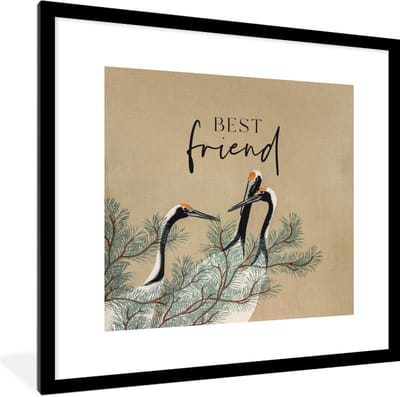 Fotolijst incl. Poster - Best friend - Quotes - Spreuken - Vrienden - 40x40 cm - Posterlijst