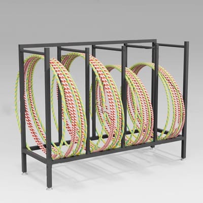 Hoepel Opbergrek - Fitness Organizer - Sportmateriaal Opbergen - Stevige Metalen Constructie - 40x100x120cm - Zwart