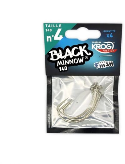 Fiiish Black Minnow Krog Premium VMC Haken No. 4 - 140 (4pcs)