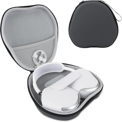 Geschikt voor AirPods Max harde case, ondersteunt slaapstand, slimme shell ontworpen voor Apple AirPods Max, met mesh-vak, draagbare reisbeschermhoes en opbergtas, geschikt voor Airpods Max oordopjesaccessoires (PU-materiaal)