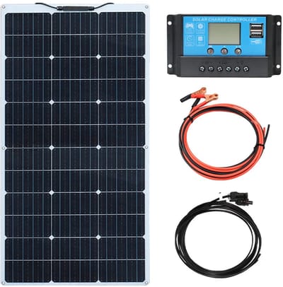 Zonnepaneel - Zonnepanelen - Monokristallijn - Voor Caravan - Camper - Boot of Thuisgebruik - 12V - 100W - Zonne-kit - Flexibel - Waterdicht - Lichtgewicht