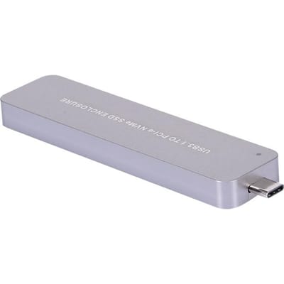 Adaptateur M.2 NVME vers Type-C, carte adaptateur SSD M2 PCIE, boîtier de disque dur portable, Plug & Play gris