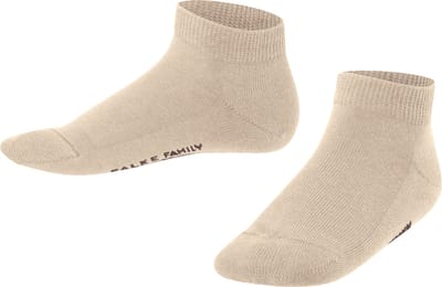 FALKE Family kort eenkleurig katoen sneakersokken enkelsokken kinderen beige - maat 23-26