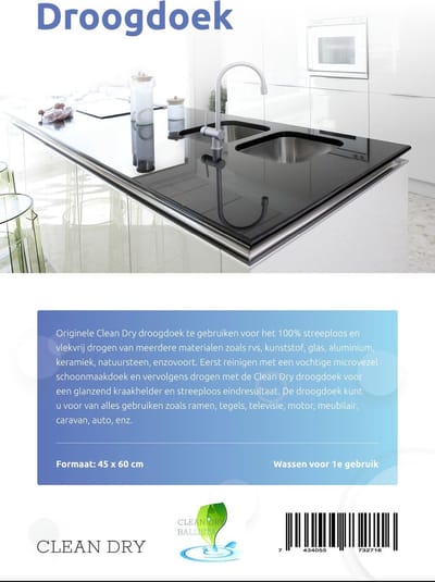 Clean Dry Droogdoek met een Nanohandschoen