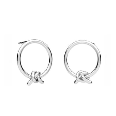 ARLIZI 2245 Oorbellen cirkel knoop oorknoppen - sterling zilver - 16 mm