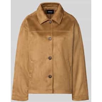 Regular fit kunstleren jack in velourslook model 'CAROLINA'