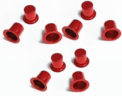 Kaarsenhouder voor staafkaarsen, 10 stuks, metaal, klein, theelichtjes, zilveren kaarseninzetstuk, tafelkaarsen, voor boomkaarsen, 18 x 15 mm binnendiameter 11,8 mm, bordeauxrood