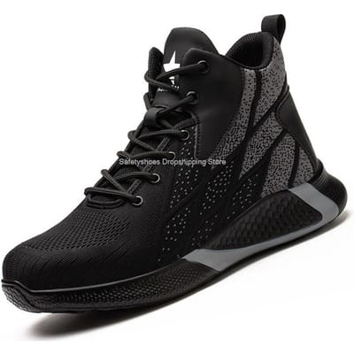 Veiligheidsschoenen Heren Hoge schacht Veiligheidsschoenen Heren Dames Stalen neus Werkschoenen Heren Anti-plet Onverwoestbare Constructie Laarzen Winter 36