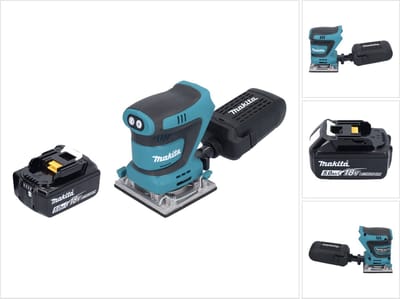 Makita DBO 484 T1 accu-excentrische schuurmachine 18 V 112 x 102 mm + 1x accu 5,0 Ah - zonder oplader