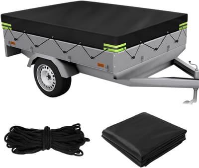 HEZIVO® Aanhangerzeil met Koord - Afdekzeil Aanhanger - Water & Weerbestendig - 214 x 122 x 13 cm