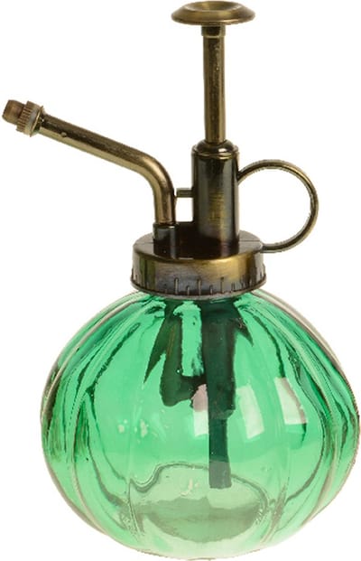 Decoris Plantenspuit/vernevelaar van glas - 200 ml - mosgroen - 9 x 10 x 15 cm