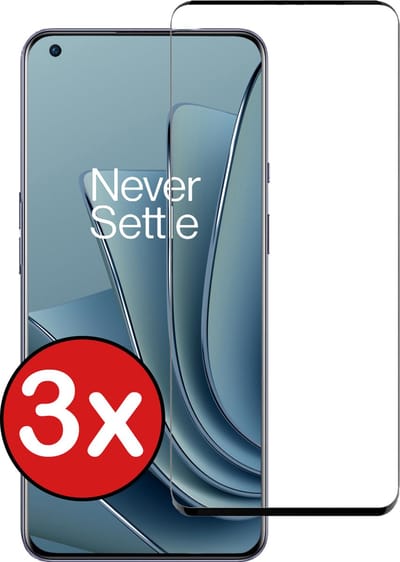Screenprotector - 3 Stuks - Geschikt voor OnePlus 10 Pro - Full Cover - Beschermglas - Gehard Glas - Tempered Glass - Screen Protector