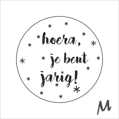 Cadeaustickers Hoera Jij Bent Jarig