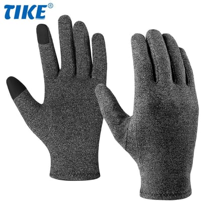 Gants d'Arthrite Main Entière Compression Doigts Tactiles Pour Tunnel Carpien Poignet Flexible Pouce Soulagement de la Pression S gray