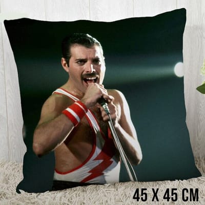 Allernieuwste.nl® Kussen Queen Freddie Mercury - Kussenhoes polyester peach skin Perzikhuid - Queen Kussenovertrek - Kleur 45 x 45 cm