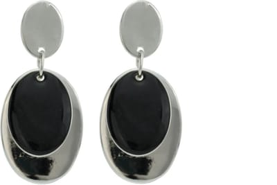 Behave - Oorbellen ovaal zwart accent - Statement sieraden voor avondlook