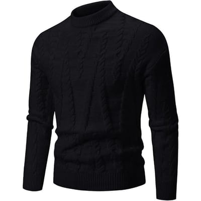 Herfst- en Wintertrui Gebreide Trui Dagelijks Veelzijdig Jeugdmode Jacquard Ronde Hals Warme Trui 3XL black