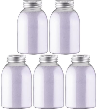 Scrubzout Lavendel - 300 gram - fles met aluminium dop - Hydraterende Lichaamsscrub - set van 5 stuks
