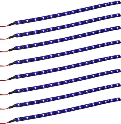 Dailygoody - Led Lichtstrip - Waterdicht en Flexibel - 30 cm - Blauw - Dagrijverlichting - Ideaal voor Sfeer en Hobby