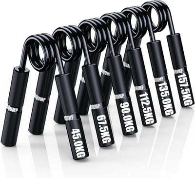 Grip Strength Trainer - 4 of 6 Stuks, 22,5-157,5 kg, Metalen Handgreep, Onderarmversterker, Antislip, Ideaal voor Letselherstel en Spieropbouw