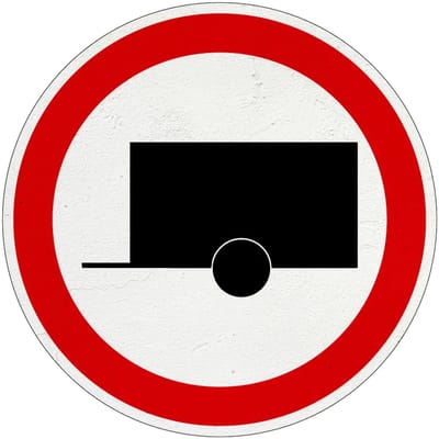Gesloten voor aanhangers bord - C10 | Sign Again materiaal | 10 cm