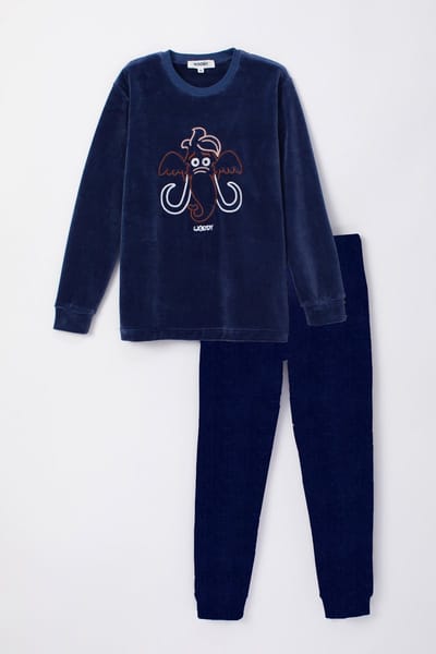 Woody pyjama - mammoet - blauw - 232-10-PLC-V-834 - maat 128